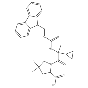 (2S)-1-[2-cyclopropyl-2-({[(9H-fluoren-9-yl)methoxy]carbonyl}amino)propanoyl]-4,4-difluoropyrrolidine-2-carboxylic acid Structure