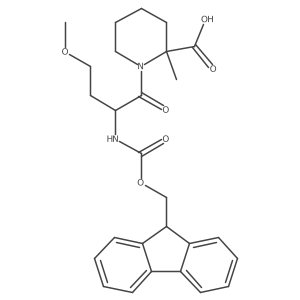 1-[2-({[(9H-fluoren-9-yl)methoxy]carbonyl}amino)-4-methoxybutanoyl]-2-methylpiperidine-2-carboxylic acid结构式