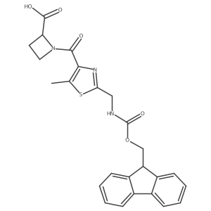 1-{2-[({[(9H-fluoren-9-yl)methoxy]carbonyl}amino)methyl]-5-methyl-1,3-thiazole-4-carbonyl}azetidine-2-carboxylic acid Structure