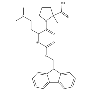 1-[4-(dimethylamino)-2-({[(9H-fluoren-9-yl)methoxy]carbonyl}amino)butanoyl]-2-methylpyrrolidine-2-carboxylic acid Structure