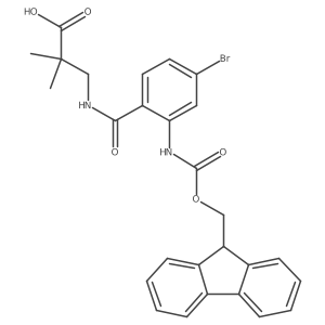 3-{[4-bromo-2-({[(9H-fluoren-9-yl)methoxy]carbonyl}amino)phenyl]formamido}-2,2-dimethylpropanoic acid Structure