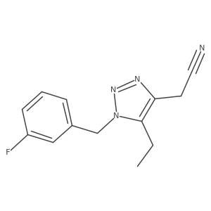 2-{5-ethyl-1-[(3-fluorophenyl)methyl]-1H-1,2,3-triazol-4-yl}acetonitrile Structure