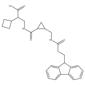 2-cyclobutyl-3-({2-[({[(9H-fluoren-9-yl)methoxy]carbonyl}amino)methyl]cyclopropyl}formamido)propanoic acid Structure