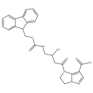 1-[4-({[(9H-fluoren-9-yl)methoxy]carbonyl}amino)-3-hydroxybutanoyl]-1H,2H,3H-pyrazolo[1,5-a]imidazole-7-carboxylic acid结构式