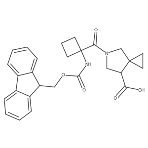 5-[1-({[(9H-fluoren-9-yl)methoxy]carbonyl}amino)cyclobutanecarbonyl]-5-azaspiro[2.4]heptane-7-carboxylic acid Structure