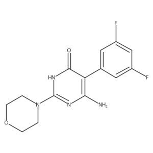 6-Amino-5-(3,5-difluorophenyl)-2-(morpholin-4-yl)-3,4-dihydropyrimidin-4-one Structure