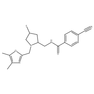 6-cyano-N-{[(2S,4S)-1-[(4,5-dimethyl-1,3-oxazol-2-yl)methyl]-4-fluoropyrrolidin-2-yl]methyl}pyridine-3-carboxamide Structure