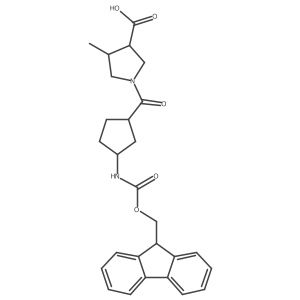 rac-1-[(1R,3S)-3-({[(9H-fluoren-9-yl)methoxy]carbonyl}amino)cyclopentanecarbonyl]-4-methylpyrrolidine-3-carboxylic acid Structure