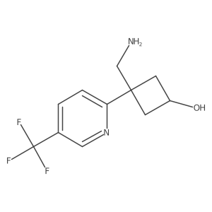 3-(Aminomethyl)-3-[5-(trifluoromethyl)pyridin-2-yl]cyclobutan-1-ol结构式
