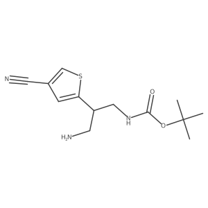 tert-butyl N-[3-amino-2-(4-cyanothiophen-2-yl)propyl]carbamate Structure