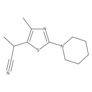 2-[4-Methyl-2-(piperidin-1-yl)-1,3-thiazol-5-yl]propanenitrile Structure