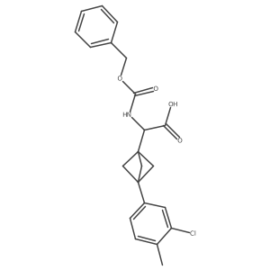 2-[3-(3-Chloro-4-methylphenyl)-1-bicyclo[1.1.1]pentanyl]-2-(phenylmethoxycarbonylamino)acetic acid Structure