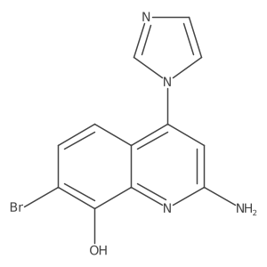 2-Azanyl-7-bromanyl-4-imidazol-1-yl-quinolin-8-ol Structure