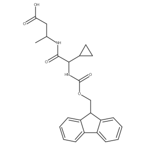 (3S)-3-[2-cyclopropyl-2-({[(9H-fluoren-9-yl)methoxy]carbonyl}amino)acetamido]butanoic acid Structure