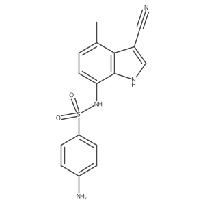 4-amino-N-(3-cyano-4-methyl-1H-indol-7-yl)benzene-1-sulfonamide结构式