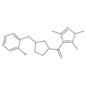 3-bromo-4-{[1-(1,3,5-trimethyl-1H-pyrazole-4-carbonyl)pyrrolidin-3-yl]oxy}pyridine Structure
