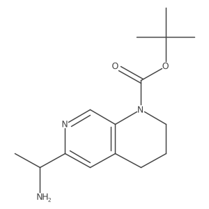 tert-Butyl (R)-6-(1-aminoethyl)-3,4-dihydro-1,7-naphthyridine-1(2H)-carboxylate Structure