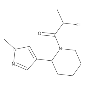 2-Chloro-1-[2-(1-methylpyrazol-4-yl)piperidin-1-yl]propan-1-one结构式