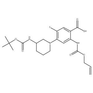 4-[(3S)-3-{[(tert-butoxy)carbonyl]amino}piperidin-1-yl]-5-fluoro-2-{[(prop-2-en-1-yloxy)carbonyl]amino}benzoic acid Structure