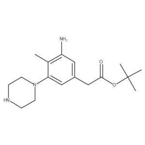 Tert-butyl 2-[3-amino-4-methyl-5-(piperazin-1-yl)phenyl]acetate结构式
