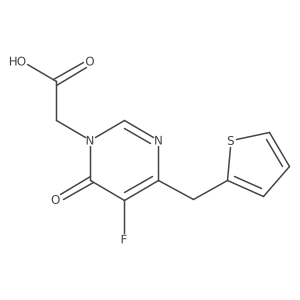 2-{5-Fluoro-6-oxo-4-[(thiophen-2-yl)methyl]-1,6-dihydropyrimidin-1-yl}acetic acid结构式