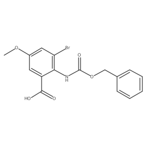 2-{[(Benzyloxy)carbonyl]amino}-3-bromo-5-methoxybenzoic acid Structure