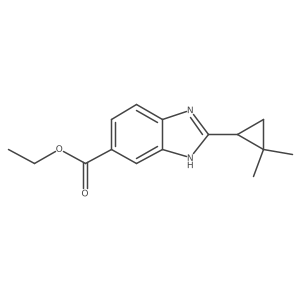 ethyl 2-(2,2-dimethylcyclopropyl)-1H-1,3-benzodiazole-6-carboxylate Structure