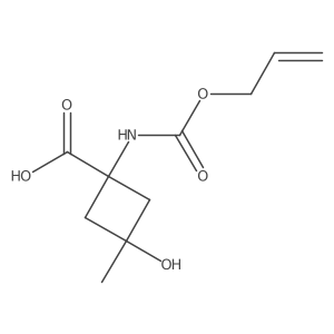 (1r,3s)-3-Hydroxy-3-methyl-1-{[(prop-2-en-1-yloxy)carbonyl]amino}cyclobutane-1-carboxylic acid结构式