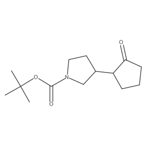 Tert-butyl 3-(2-oxocyclopentyl)pyrrolidine-1-carboxylate结构式