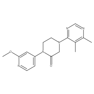 4-(5,6-Dimethylpyrimidin-4-yl)-1-(2-methoxypyridin-4-yl)piperazin-2-one结构式