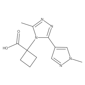 1-[3-Methyl-5-(1-methylpyrazol-4-yl)-1,2,4-triazol-4-yl]cyclobutane-1-carboxylic acid Structure