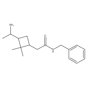3-(1-Aminoethyl)-2,2-dimethyl-N-(phenylmethyl)cyclobutaneacetamide Structure