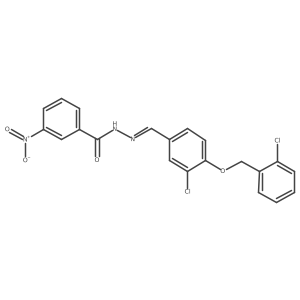 3-Nitrobenzoic acid 2-[[3-chloro-4-[(2-chlorophenyl)methoxy]phenyl]methylene]hydrazide结构式