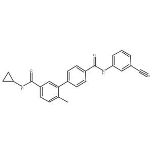 6-Methyl-biphenyl-3,4''-dicarboxylic acid 4''-[(3-cyano-phenyl)-amide] 3-cyclopropylamide结构式