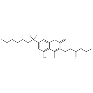 Ethyl 7-(1,1-dimethylheptyl)-5-hydroxy-4-methyl-2-oxo-2H-1-benzopyran-3-propanoate结构式