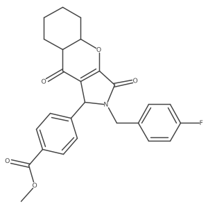 methyl 4-[2-[(4-fluorophenyl)methyl]-3,9-dioxo-4a,5,6,7,8,8a-hexahydro-1H-chromeno[2,3-c]pyrrol-1-yl]benzoate Structure