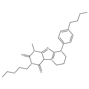 9-(4-Butylphenyl)-3-(2-ethoxyethyl)-1-methyl-4a,6,7,8-tetrahydropurino[7,8-a]pyrimidin-5-ium-2,4-dione结构式