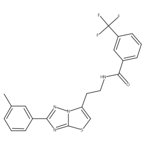 N-(2-(2-(m-tolyl)thiazolo[3,2-b][1,2,4]triazol-6-yl)ethyl)-3-(trifluoromethyl)benzamide Structure