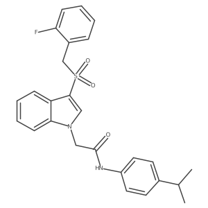 2-(3-((2-fluorobenzyl)sulfonyl)-1H-indol-1-yl)-N-(4-isopropylphenyl)acetamide Structure