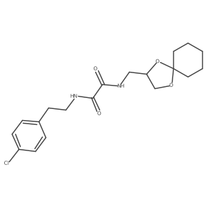 N1-(1,4-dioxaspiro[4.5]decan-2-ylmethyl)-N2-(4-chlorophenethyl)oxalamide结构式
