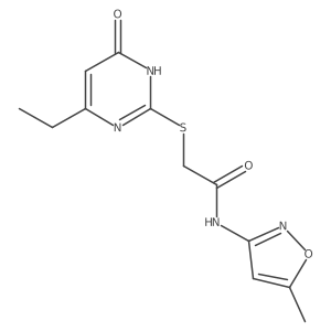 2-((4-ethyl-6-oxo-1,6-dihydropyrimidin-2-yl)thio)-N-(5-methylisoxazol-3-yl)acetamide结构式