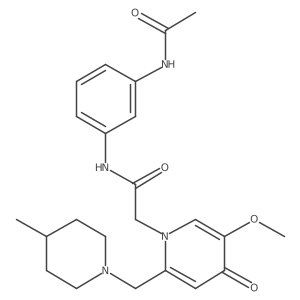 N-(3-acetamidophenyl)-2-(5-methoxy-2-((4-methylpiperidin-1-yl)methyl)-4-oxopyridin-1(4H)-yl)acetamide结构式