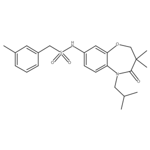 N-(5-isobutyl-3,3-dimethyl-4-oxo-2,3,4,5-tetrahydrobenzo[b][1,4]oxazepin-8-yl)-1-(m-tolyl)methanesulfonamide结构式