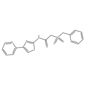 2-(benzylsulfonyl)-N-(4-(pyridin-2-yl)thiazol-2-yl)acetamide Structure
