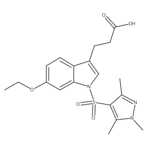 3-[6-Ethoxy-1-(1,3,5-trimethyl-1h-pyrazole-4-sulfonyl)-1h-indol-3-yl]-propionic acid Structure