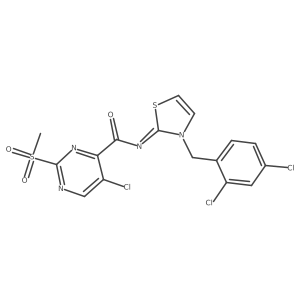 5-chloro-N-{3-[(2,4-dichlorophenyl)methyl]-2,3-dihydro-1,3-thiazol-2-ylidene}-2-methanesulfonylpyrimidine-4-carboxamide Structure