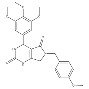 6-(4-methoxybenzyl)-4-(3,4,5-trimethoxyphenyl)-3,4,6,7-tetrahydro-1H-pyrrolo[3,4-d]pyrimidine-2,5-dione结构式