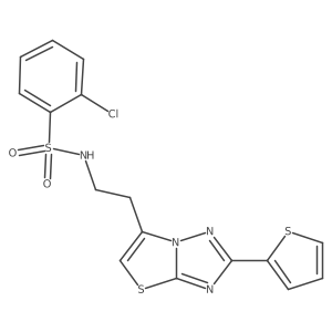 2-chloro-N-(2-(2-(thiophen-2-yl)thiazolo[3,2-b][1,2,4]triazol-6-yl)ethyl)benzenesulfonamide结构式