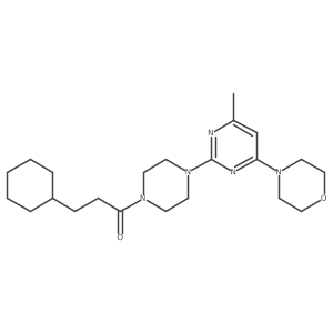 3-Cyclohexyl-1-{4-[4-methyl-6-(morpholin-4-yl)pyrimidin-2-yl]piperazin-1-yl}propan-1-one Structure