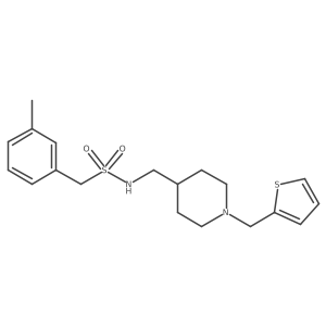 N-((1-(thiophen-2-ylmethyl)piperidin-4-yl)methyl)-1-(m-tolyl)methanesulfonamide Structure